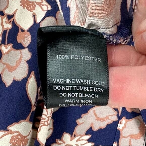 Sanctuary blue floral flutter short sleeve button up blouse Sz Small - Picture 13 of 13